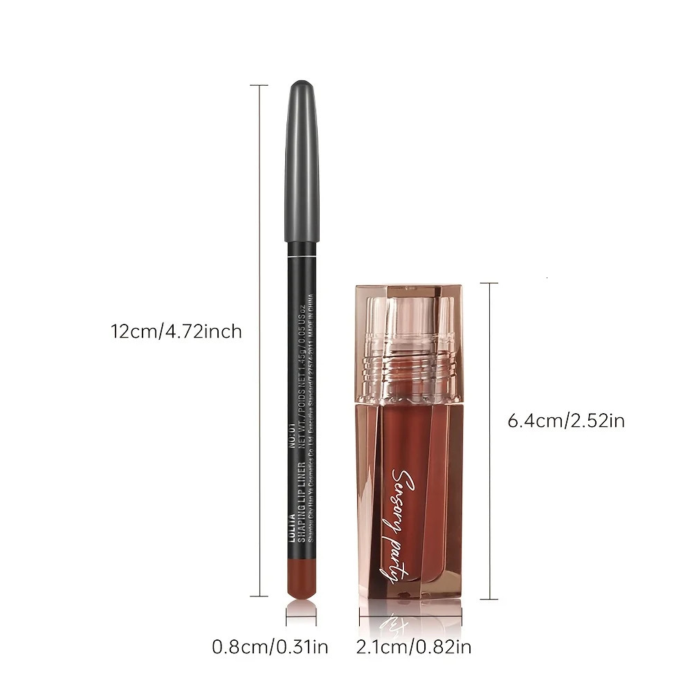 Hydrating Lip Gloss Lip Liner Set - Define Your Lips with 3D PrecisionPerfectly Versatile for Every Makeup Style 250717