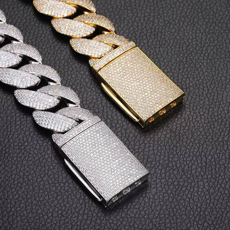 Custom Copper Cuban Chain 18K Gold Plated Zircon Jewelry for Men - Fashion Statement Necklace