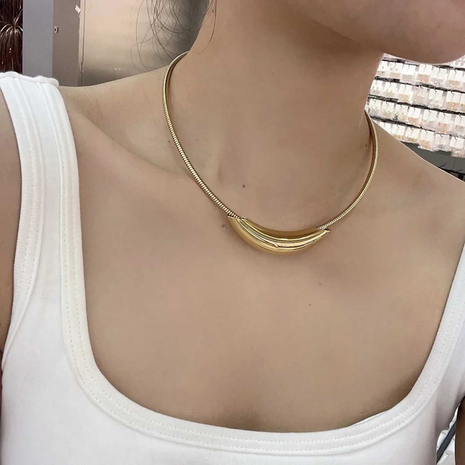 Titanium Steel Necklace Metal Pendant Design Collar Neck Chain W250718