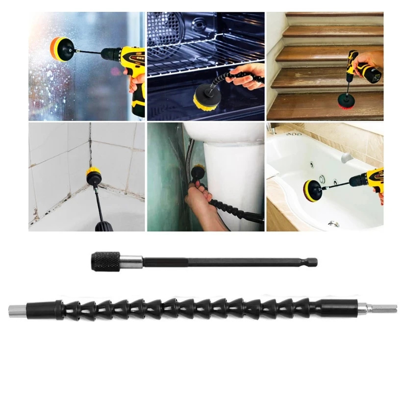 UNTIOR Electric Drill Brush Attachment Set Power Scrubber Brush Car Polisher Kitchen Bathroom Cleaning Kit Toilet Cleaning Tools 250714