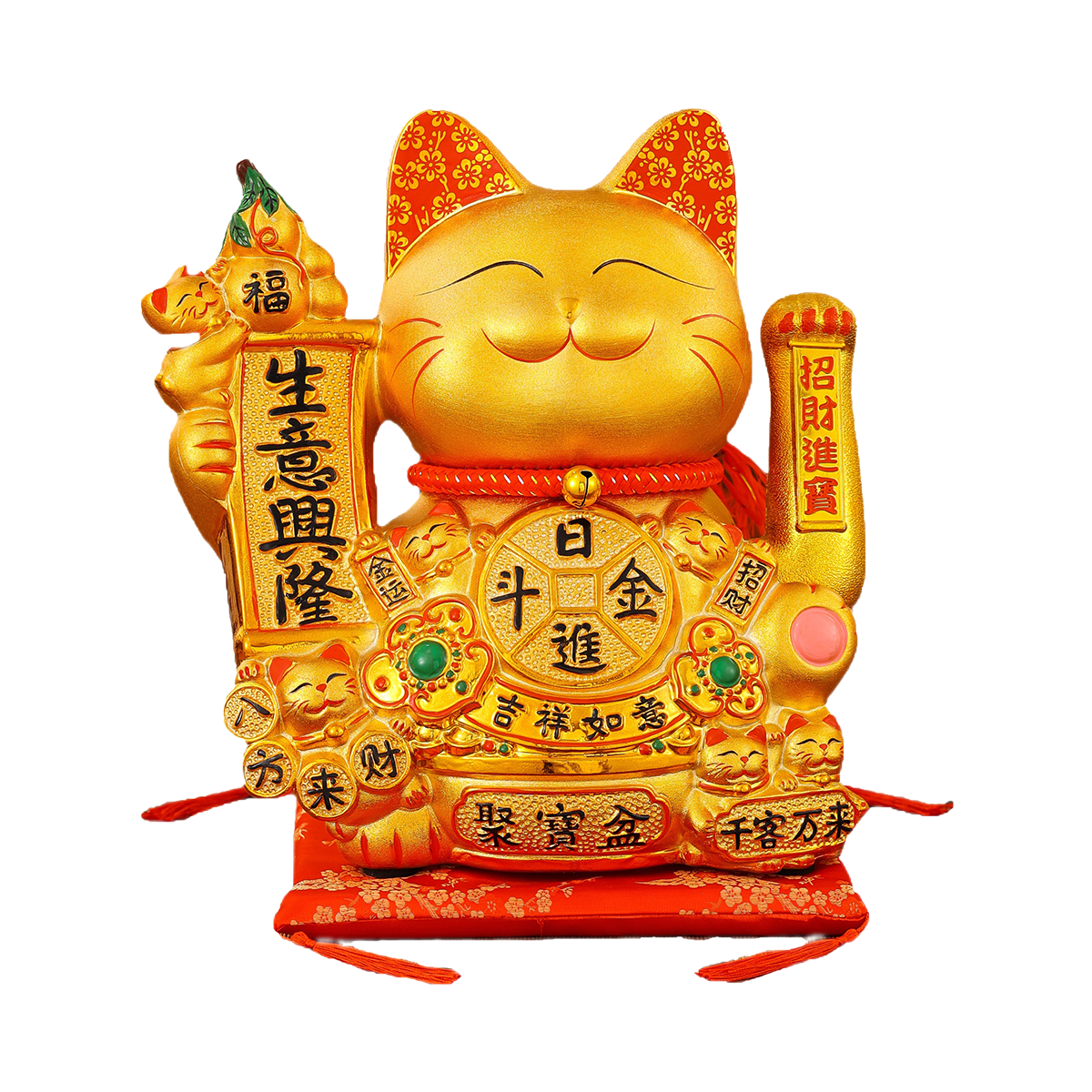 Wealth Symbolism Ceramic Kitten Statue with Mechanical Animation for Interior Decoration Perfect Housewarming Gift