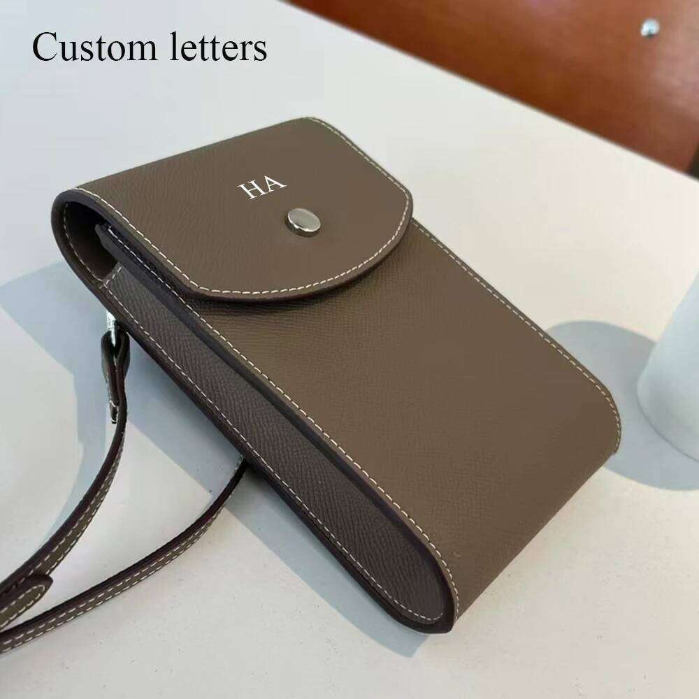 Fashion Palm Leather Phone Custom Letters Small Sling Shoulder Bag Personalize Name Women Crossbody New Handbag