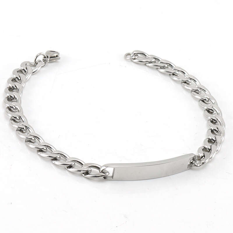 Trendy Stainless Hip-Hop for Men Titanium Steel Fashion Personality NK Chain Curved Piece Men's Bracelet New jewelry