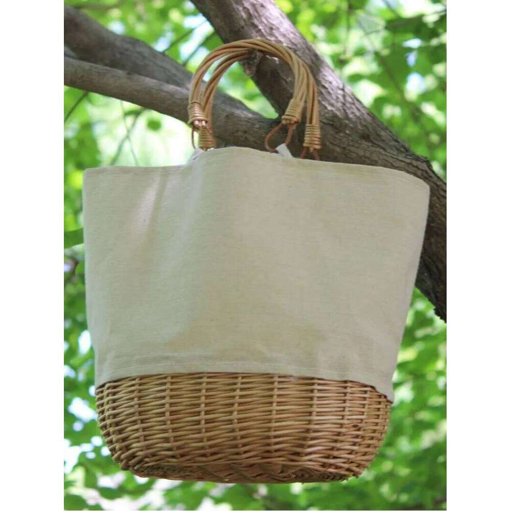 Handmade Wicker Rattan Top Handle Straw Beach Shoulder Holiday Bag Bridesmaid Tote Wedding Party Gift