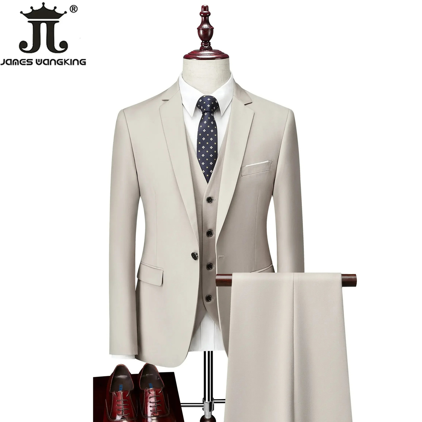 M-6XL 15 Colors JacketVestPants Formal Business Office Mens Suits Groom Wedding Dress Party Dress Solid color Suit 250715