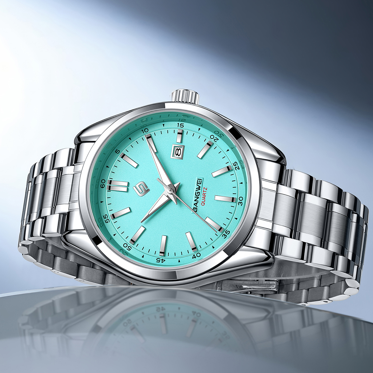 LIGE men's quartz watch brand simple and fashionable watch stainless steel strap 30 meters waterproof Holiday Gift Teen Watch