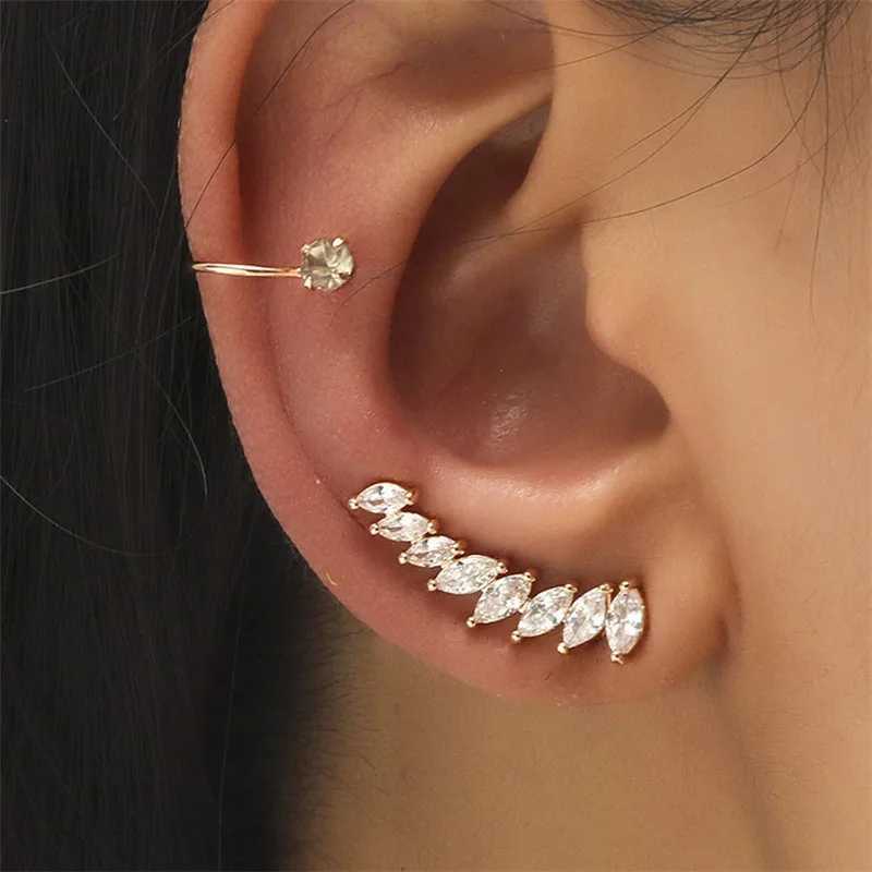 Bohemian No Piercing Crystal Rhinestone Ear Cuff Wrap Stud Clip Earrings for Women Girls Trendy Earrings Jewelry Bijoux XJ250718