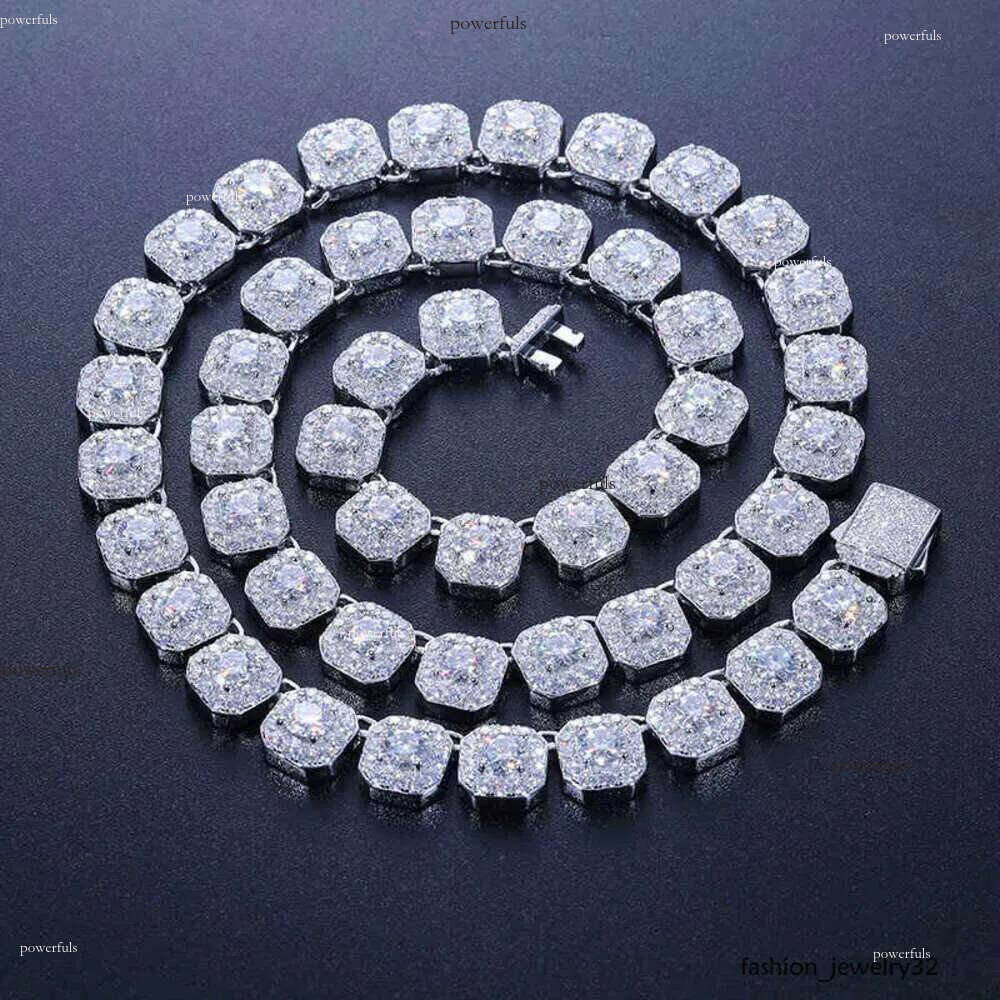 Dropshipping Cadena Fine Jewelry 10mm Sterling Sier VVS Moissanite Dia Iced Out Tennis Chain Necklace For Men Women