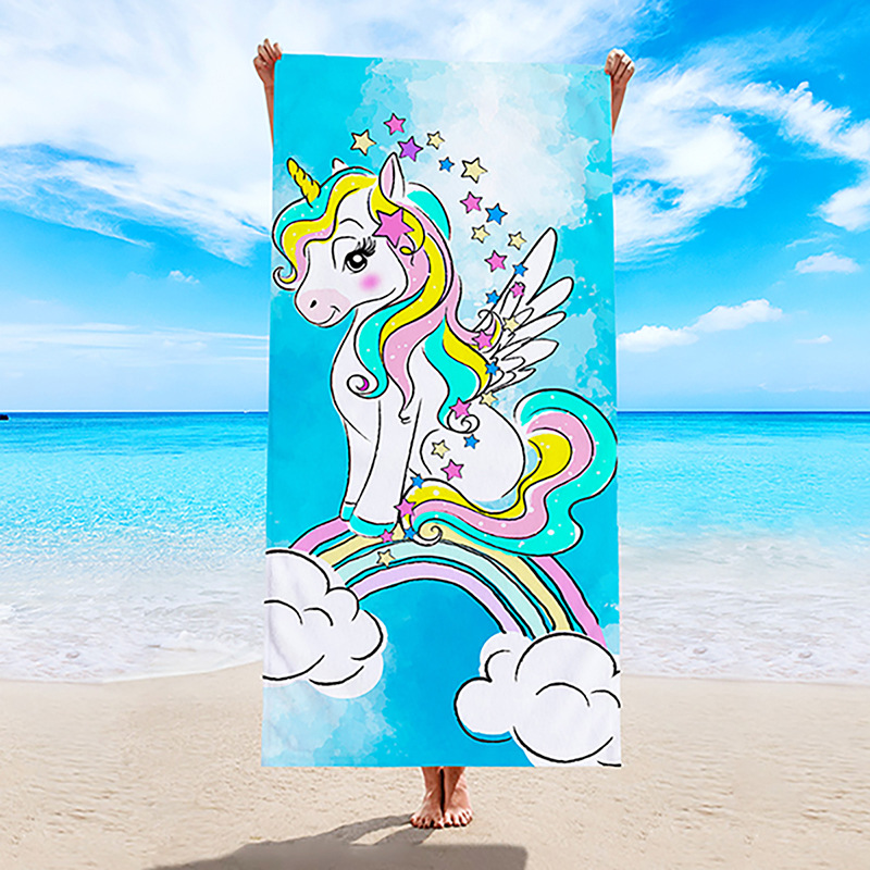 3 pieces Summer new microfiber double terry cloth beach towel, printed beach towel swimming sunscreen shawl wholesale