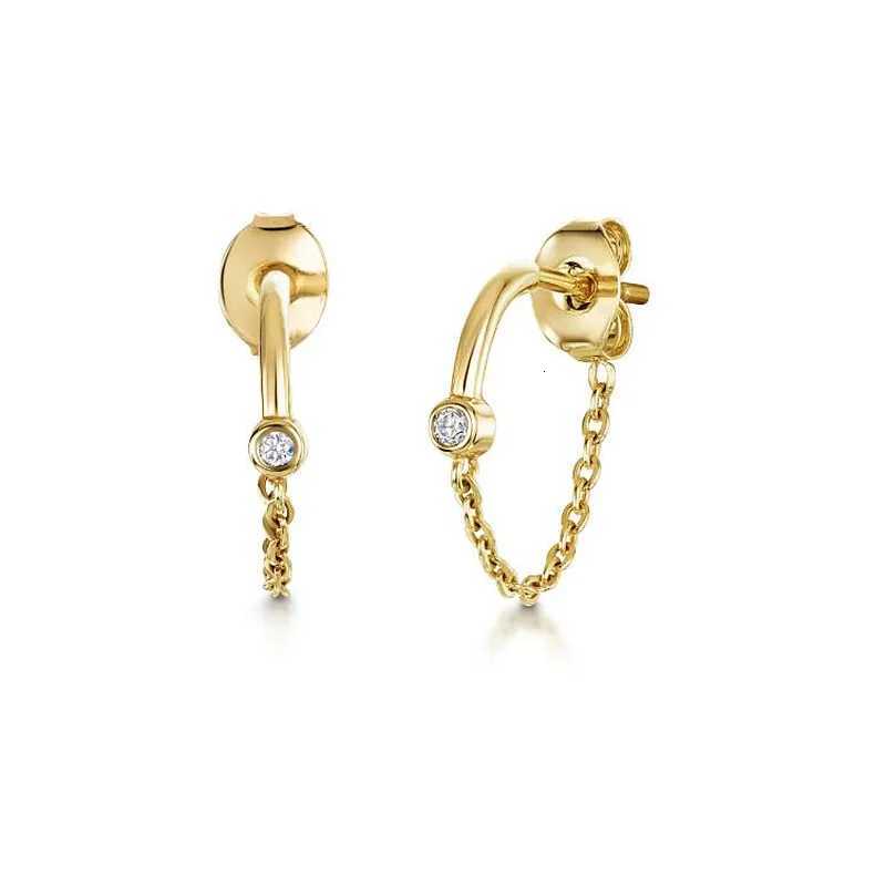 Ear Lobe Helix Hoop Chain Piercing Earrings Zircon Gold Color Tragus Rook Ear Cartilage Accessories Women Jewelry Gift Wholesale XJ250718