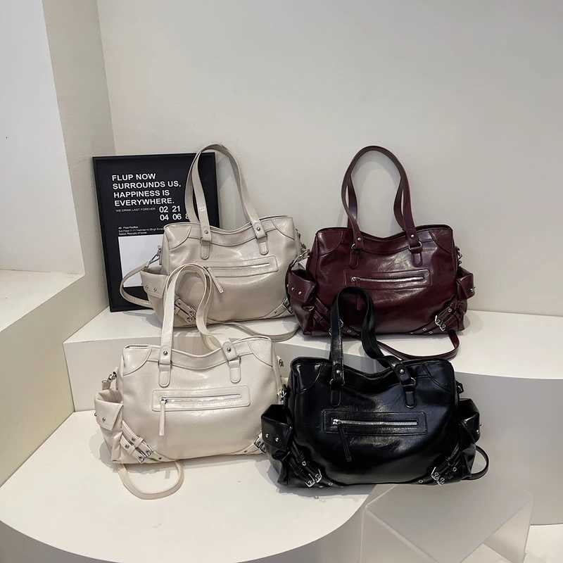 2025 Minimalist PU Leather Crossbody Bag for Women Sleek Multi-Pocket Shoulder Bag Top Handle Purse Handbag for Work Weekend Y250718