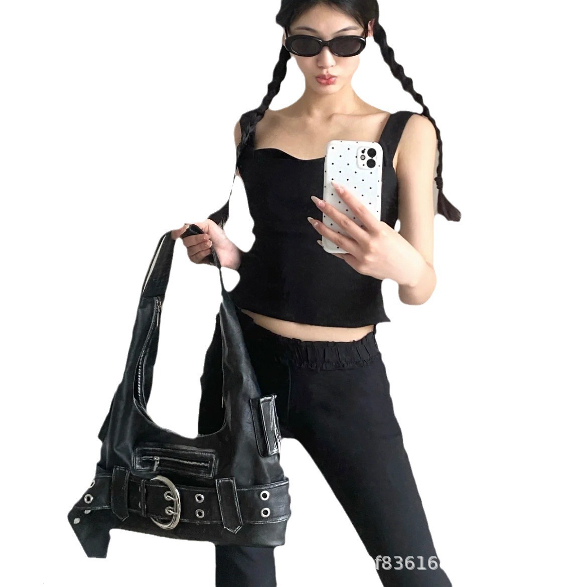 Free Shipping Designer Luxury Vintage Tote Bag Women's Large Capacity High-end Black Underarm Bag Motorcycle Style Shoulder Bag Leisure Shopping 
