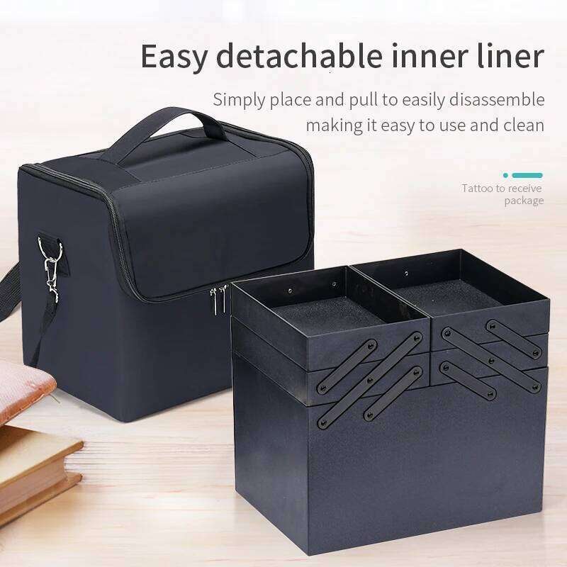 Large Makeup Carrying Train for Women, Travel Bag Storage Box,4 Tier Professional Nail Organizer Case with Adjustable X250718 X250718