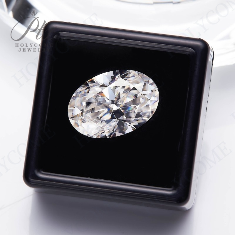 Size 2x4~11x16mm Oval Shape 3EX Cut White D Color Moissanite Synthetic Gems VVS1 Loose Moissanite Diamond for Jewelry Making