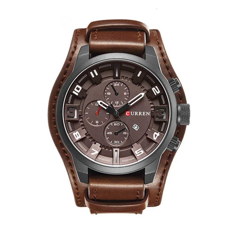 Current Top Brand Luxury Mens Watches Male Clocks Date Sport Military Clock Leather Strap Quartz Business Men Watch Gift 8225 W250718