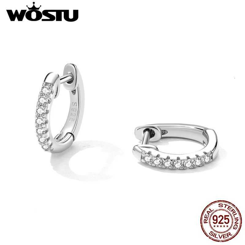 925 Sterling Silver Solid Small Stackable Hoop Earrings with Zircon Stone Round Tiny Ear Hoops for Women S925 Jewelry XJ250718