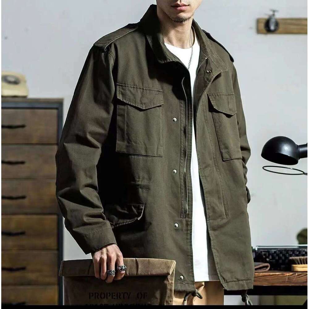 Upgraded American Heavy-Duty Retro Workwear Men's Long-Sleeved Loose Jacket