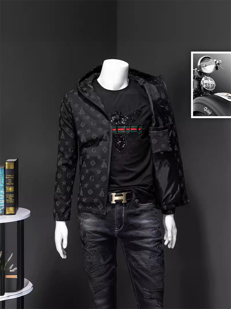 new Free shipping designer mens spring coat men casual jacket hooded loose fit top