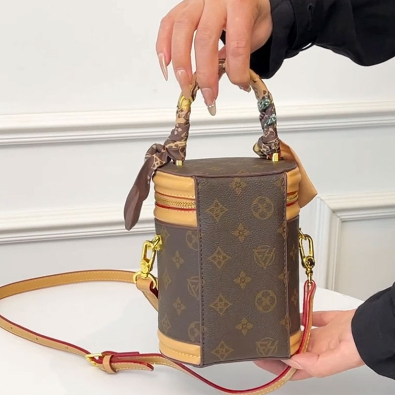 Retro 2025 New Fashion Zipper Shoulder Crossbody Bag Printing Splicing Women's Bucket Bag