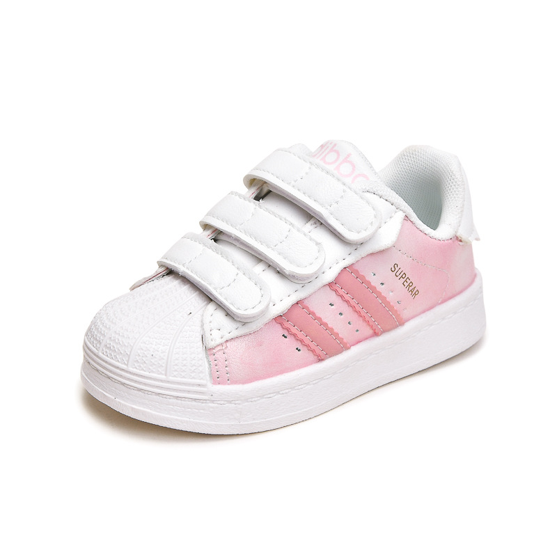 kid's Fashion Board Shoes Casual Shell Head Boys and Girls' Sports Shoes Versatile Soft Bottom Children's Shoes White Black Blue Pink S