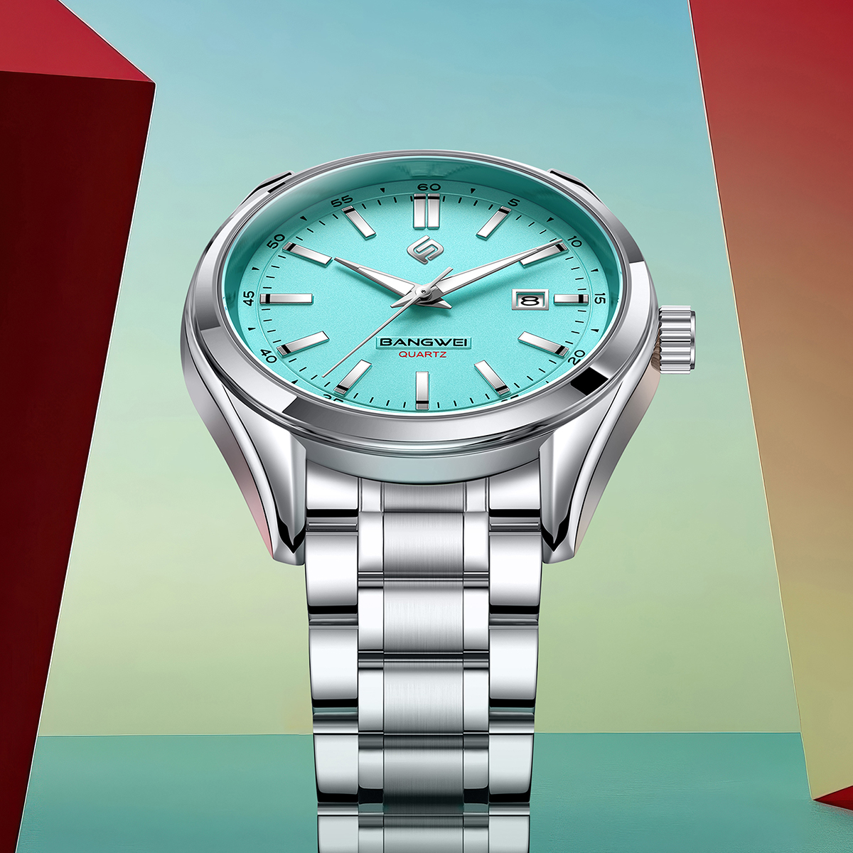 LIGE men's quartz watch brand simple and fashionable watch stainless steel strap 30 meters waterproof Holiday Gift Teen Watch