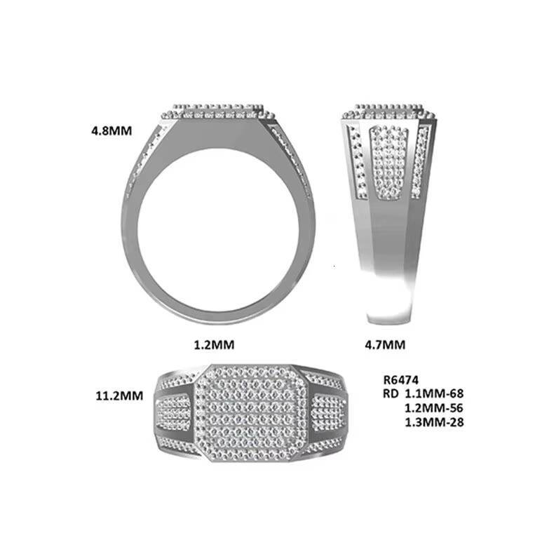 Quality Moissanite Diamond Mens Ring Sinocre Jewelry