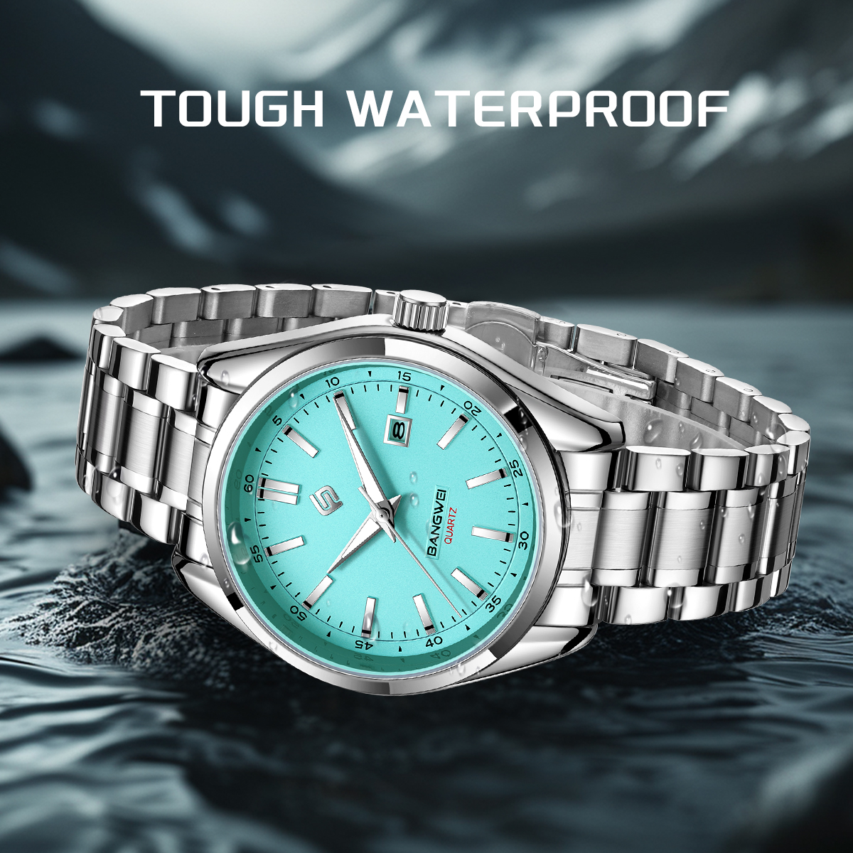 LIGE men's quartz watch brand simple and fashionable watch stainless steel strap 30 meters waterproof Holiday Gift Teen Watch