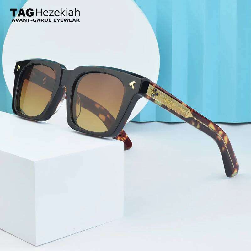 TAG Hezekiah Brand Sunglasses Men Acetate Handmade Sun glasses Women Outdoor Travel Protection Sunshade Retro Sunglass