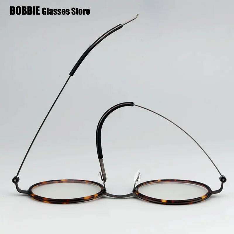 Denmark Brand Glasses Frame Titanium Acetate Round Screwless Men Ultralight Women Eyeglasses Spectacles Eyewear 1011 Multicolour