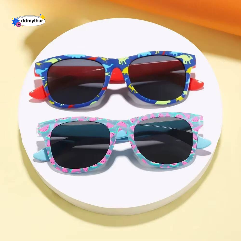 2024 Summer Square Childrens Outdoor Sunshade Sunglasses Kids Cartoon Dinosaur Cute Baby Trendy Sun Glasses Girls Boys Eyewear ddmythur Z260305