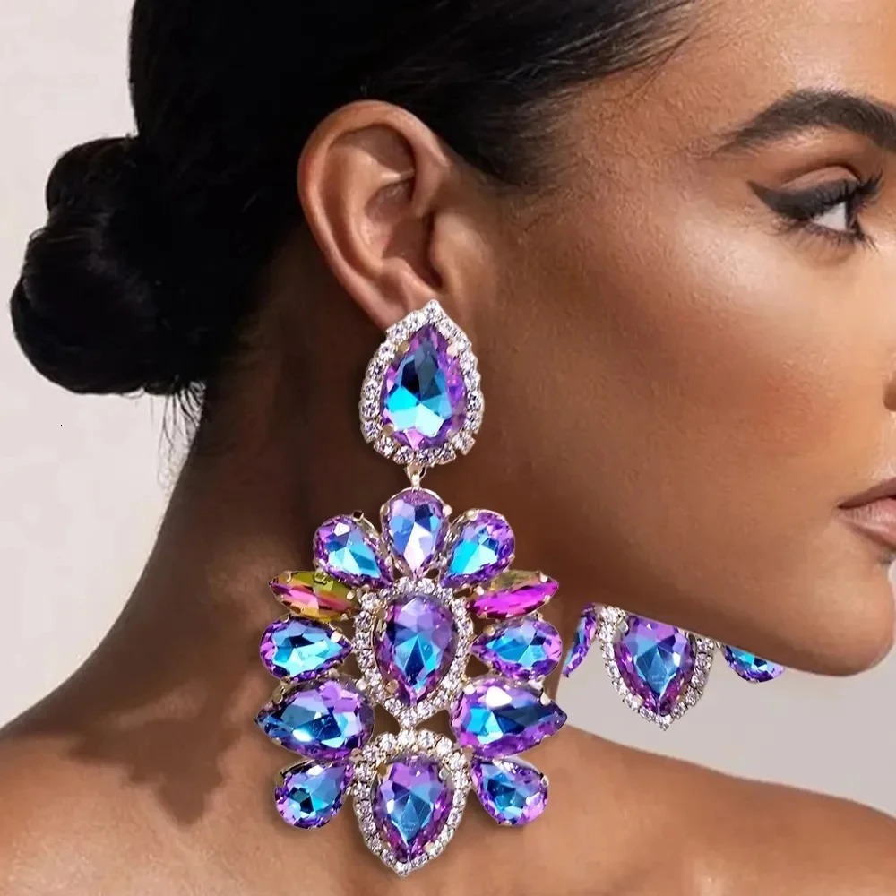 Chandelier Drop Earrings Large High Quality for Women Gift Accessories Exaggerate Rhinestone Dangle Earrings Stud Jewelry 250716