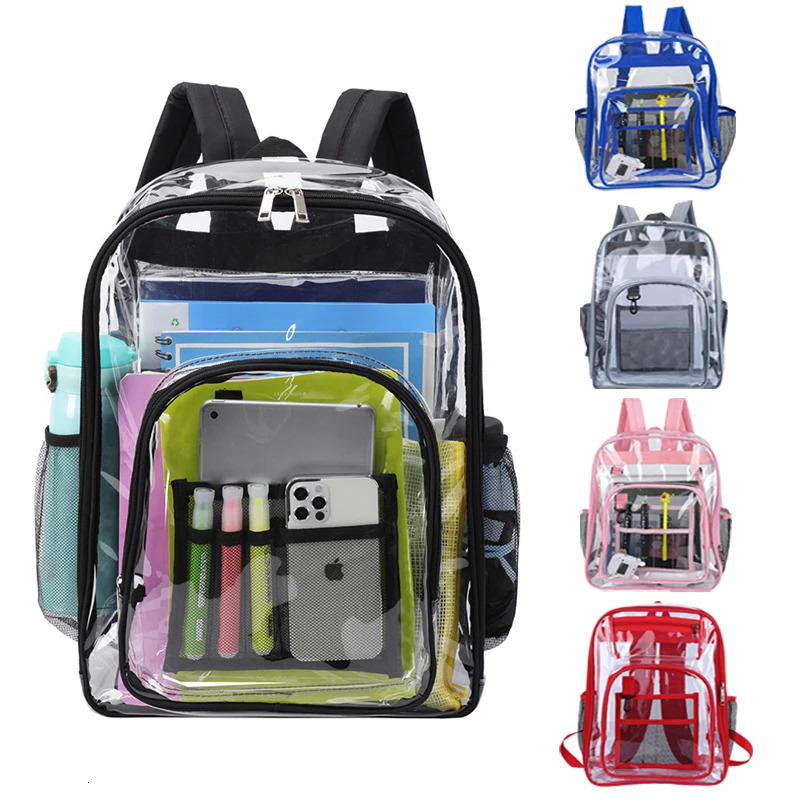 Transparent Shoulder Bag Unisex Fashion Simple Large Capacity Portable Backpacks Multifunctional Waterproof Male Female Knapsack 250714