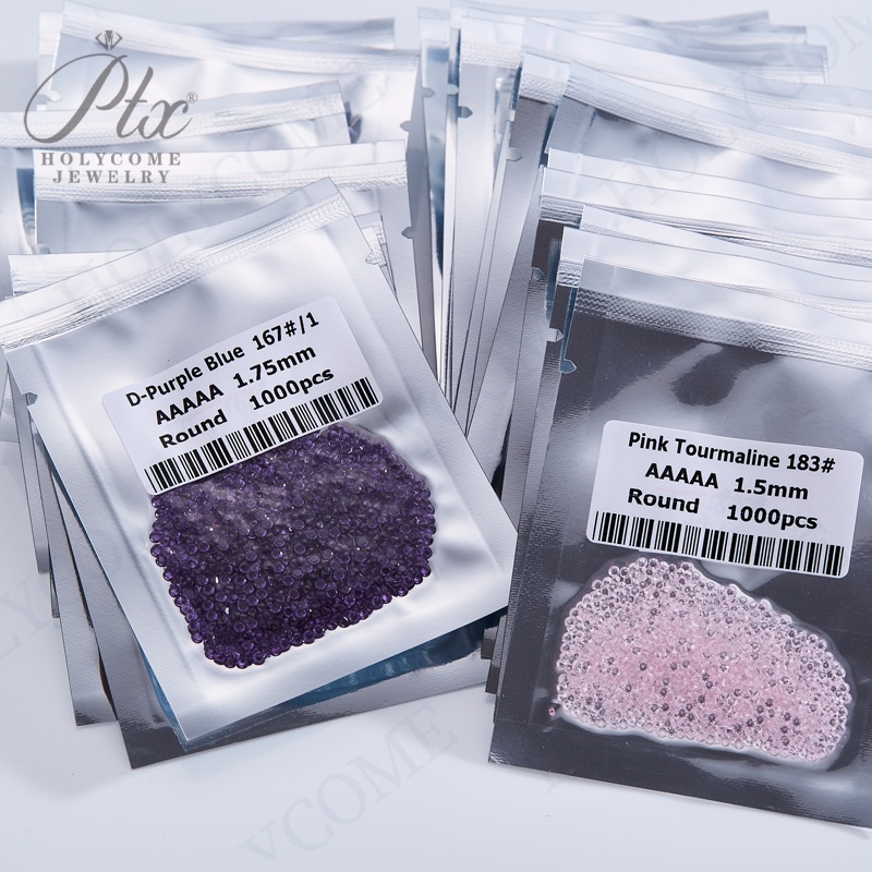 1000pcs Small Size 1.0mm Multicolor Loose Nano Stone Melee Size Round Brilliant Cut Green Nano Opal Pink Turquoise Bluish Synthetic Gems For Jewelry D