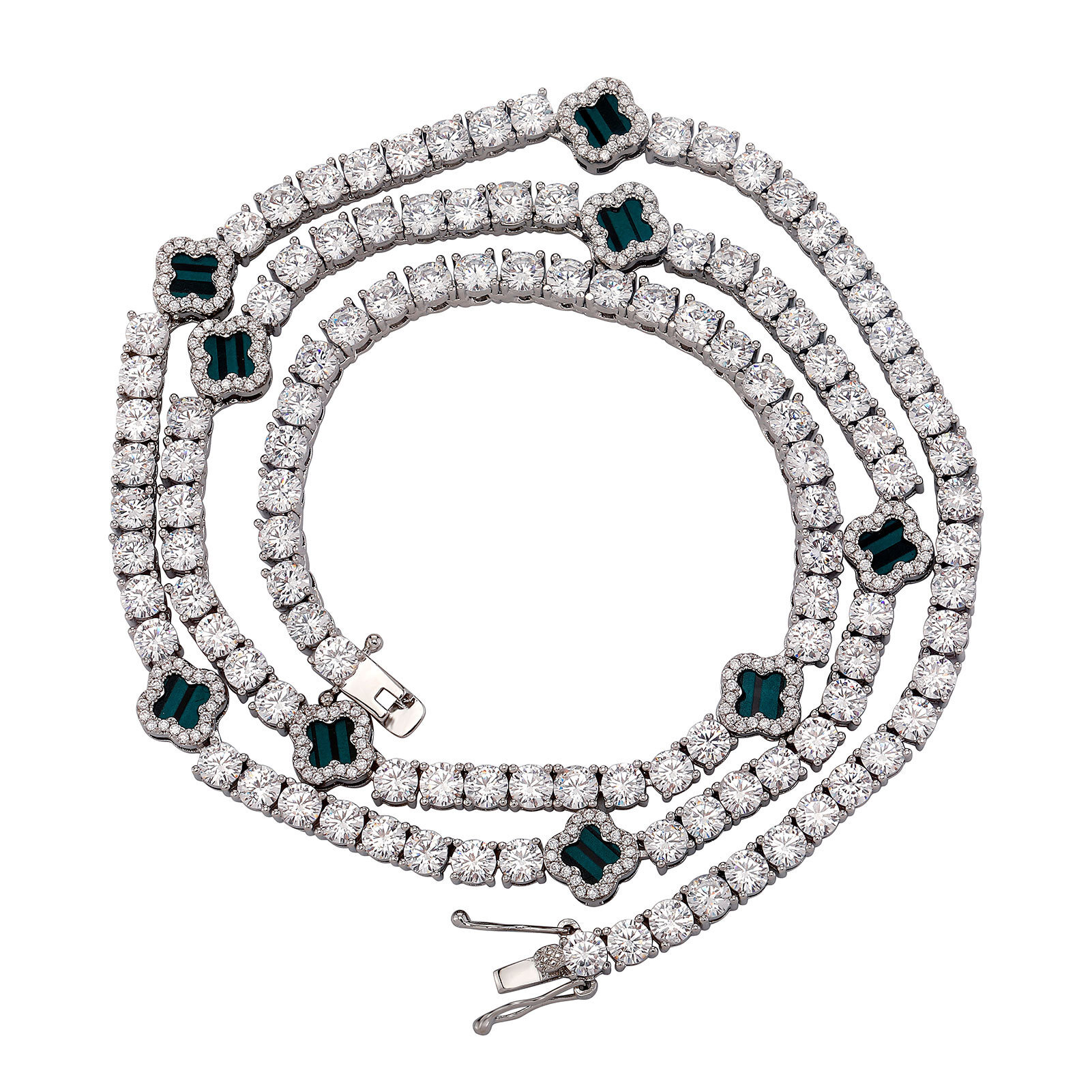 GRA Certified Clover Necklace Bracelet Iced out VVS Moissanite Tennis Chain Bling Bling Dainty Luxury Collar Chain High-Quality Elegant Jewelry