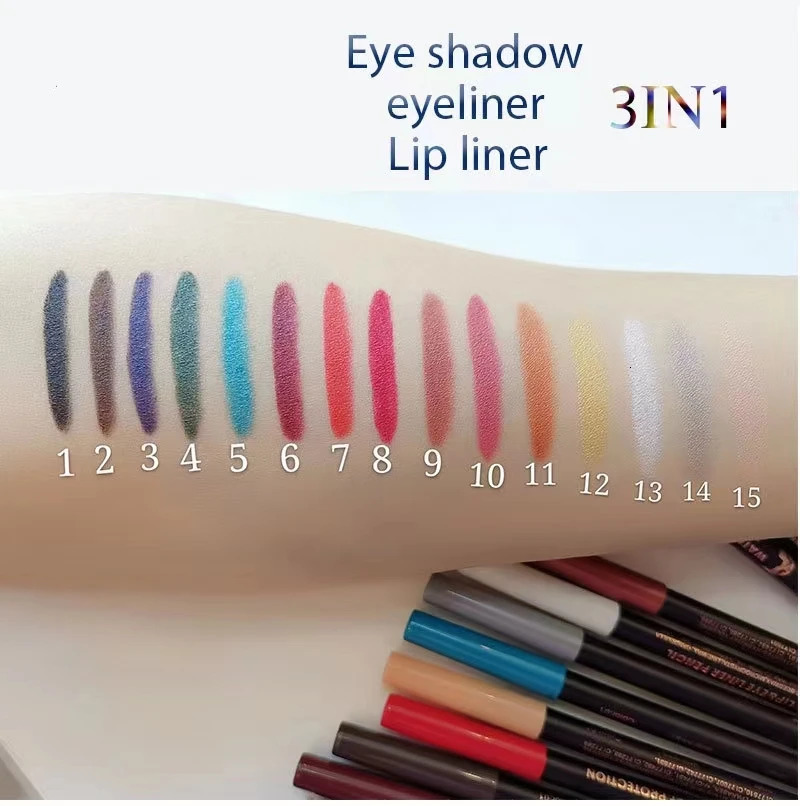 Long Lasting Eyeliner Pencil Colourful Pigment Waterproof Blue Black White Color Gel Eye Liner Pen Makeup Eye Beauty Cosmetics 250717