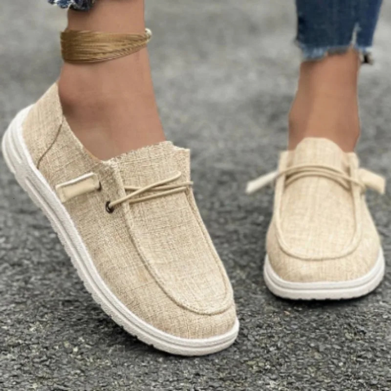 Trendy Casual Single Shoe Womens Minimalist and Versatile Flat Bottomed Low Cut Lace Up Vulcanized Shoes Zapatos Mujer 250717