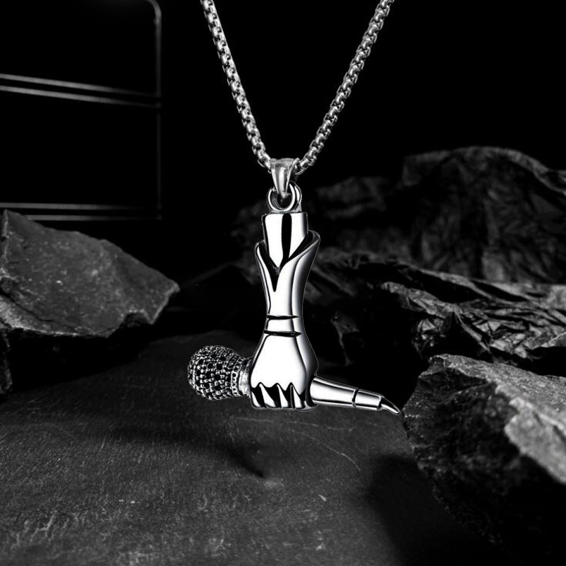 Korean Version of Personalized Microphone Pendant Necklace for Men and Women Hip-hop Street Hipphop Trendy Men Accessories