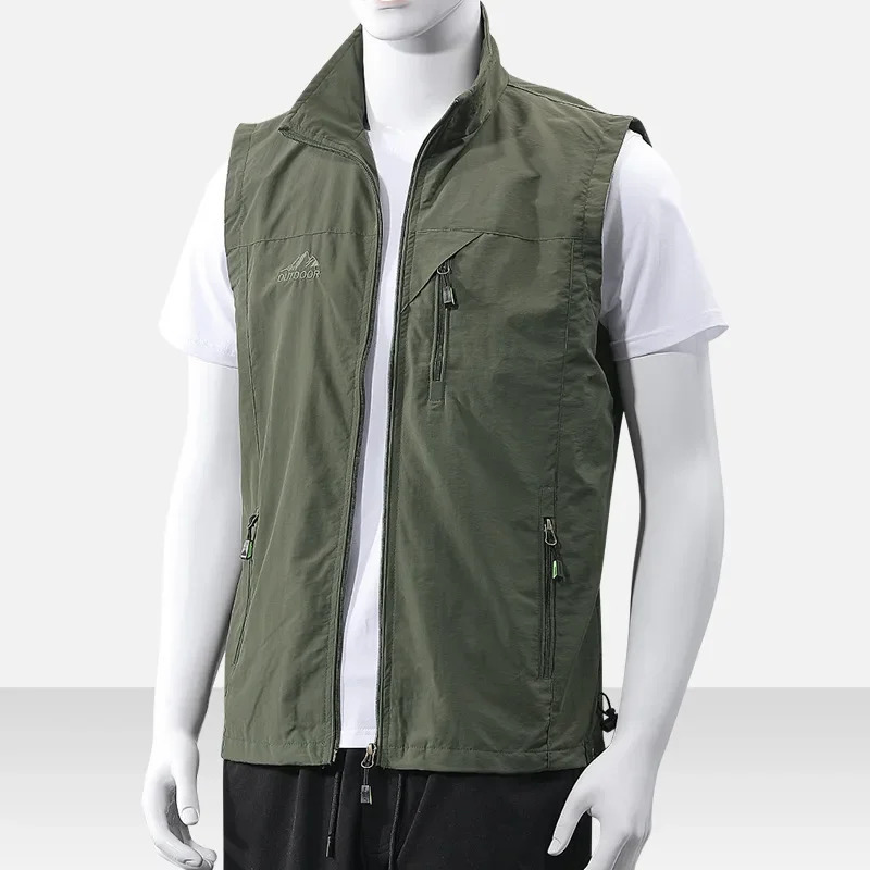 Spring and Summer Vest Jacket for Casual Sports Waterproof Windproof Breathable Ultrathin Mens Fishing 250707