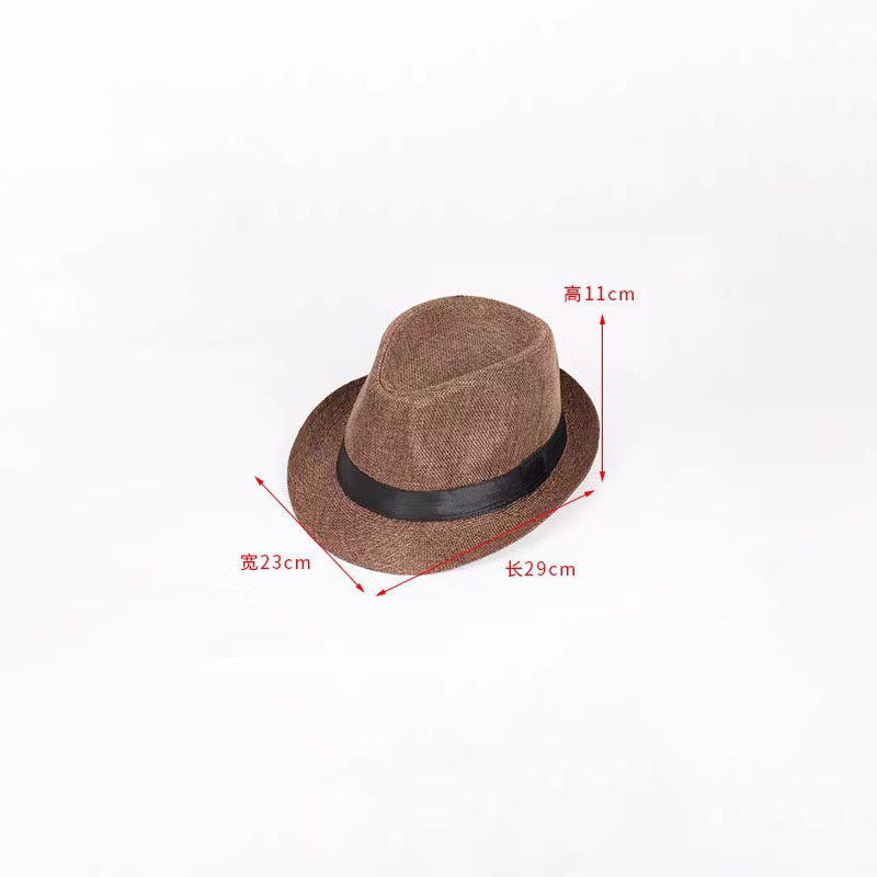 Manufacturer supplies jazz hats, British style linen solid color hats, men's and women's rolled edge couple style sun hats