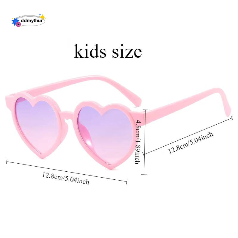 Trendy Heart-Shaped UV400 Kids Sunglasses, Candy Color Children Shades for Baby Eyewear Toddler Boys Girls Sun Glasses ddmythur Z260305