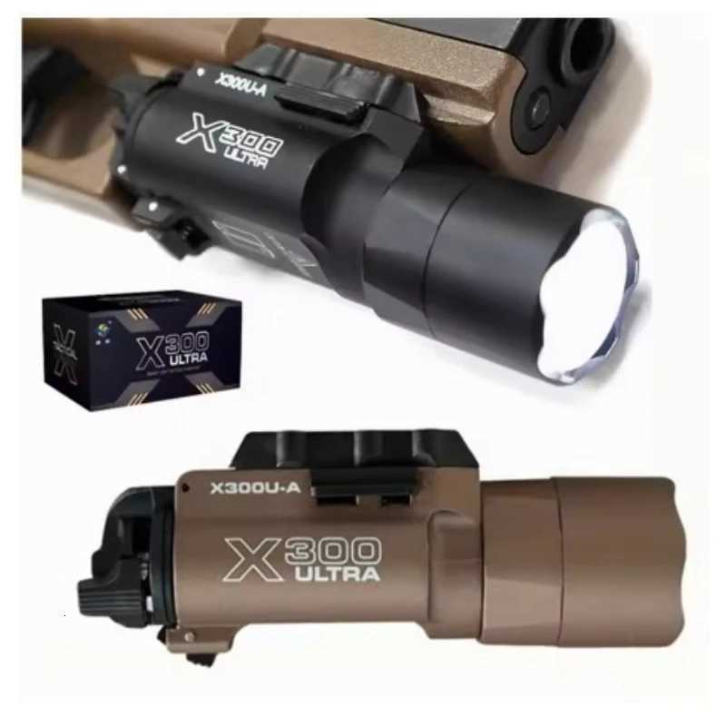 Tactical X300U-A White D Flashlight for Pistol Light Airsoft Helmet Weapon Scout Light 1000 Lumens Fits 20MM Rail XJ250718