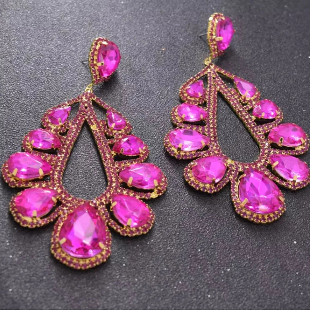 Stonefans Colorful Rhinestone Drop Dangle Earrings for Women High Quality Statement Crystal Hanging Earrings Female Jewelry Gift 250716