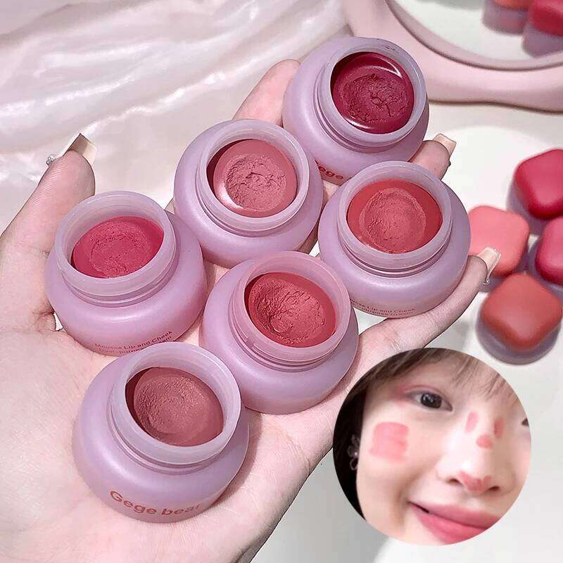Cheek Dual pose d Matte Lipstick Mousse Solid Lip Gloss Peach Blusher Cream Soft Rouge Blush Korean Makeup X250719
