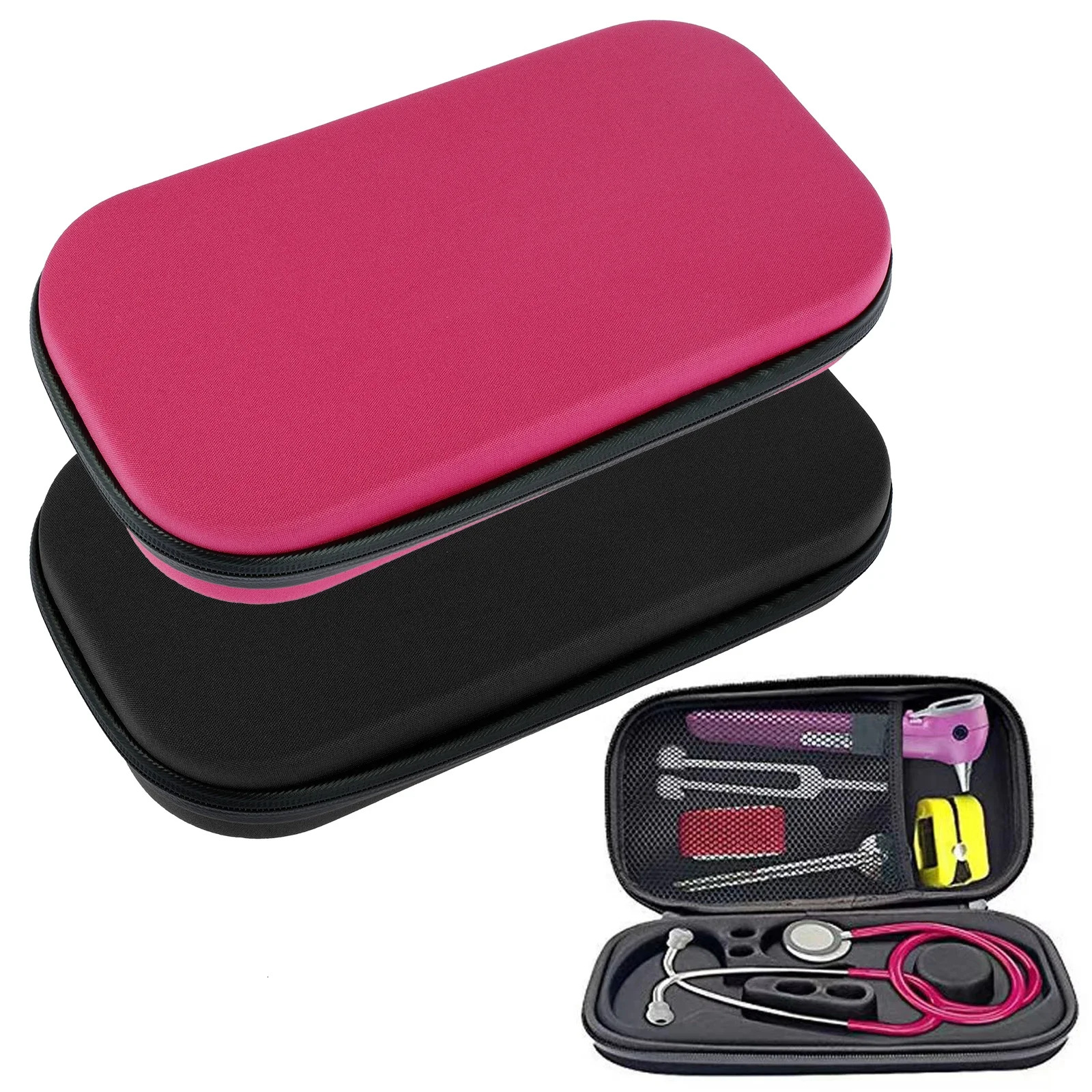 Portable Stethoscope Storage Box with Mesh Bag Travel Carrying Case Hard Drive EVA Pen Medical Organizer for 3M Littmann ADC