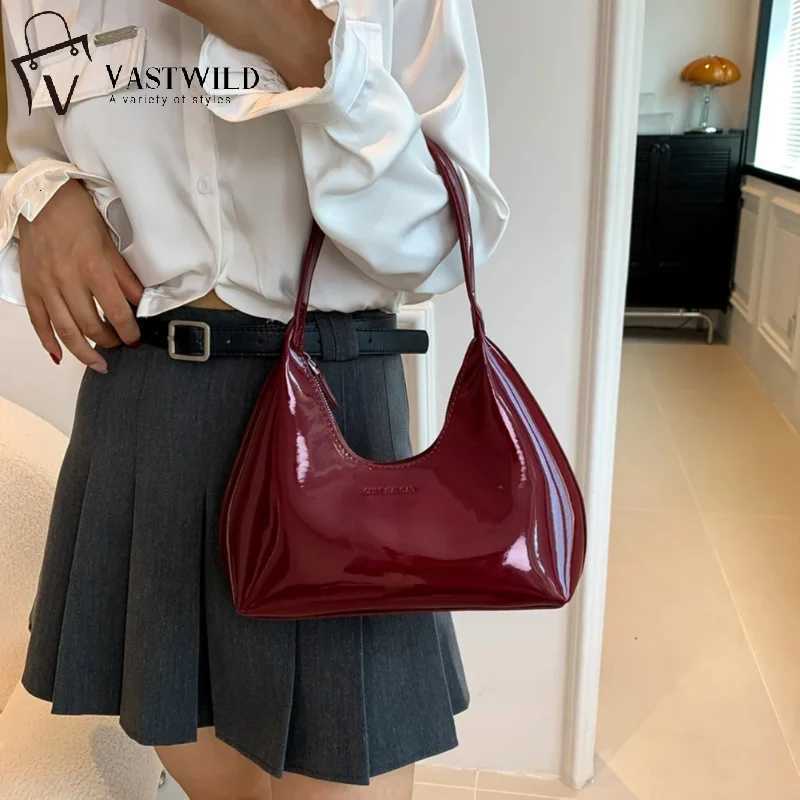 5 Luxury Brand Womens Shoulder Bag High Quality Patent Leather Tote Bag Waterproof Armpit Bag Solid Color Womens Handbag Y250718