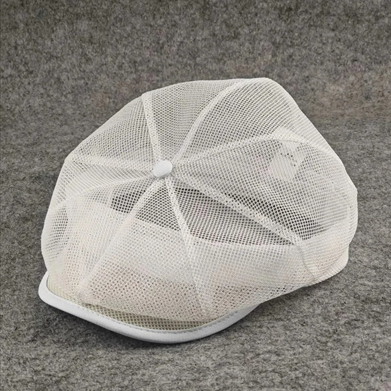 2024 Spring Summer Cool Mesh Beret Octagonal Hat Women Dad Ivy Cap Man Big Size sboy Caps M L XL 250712