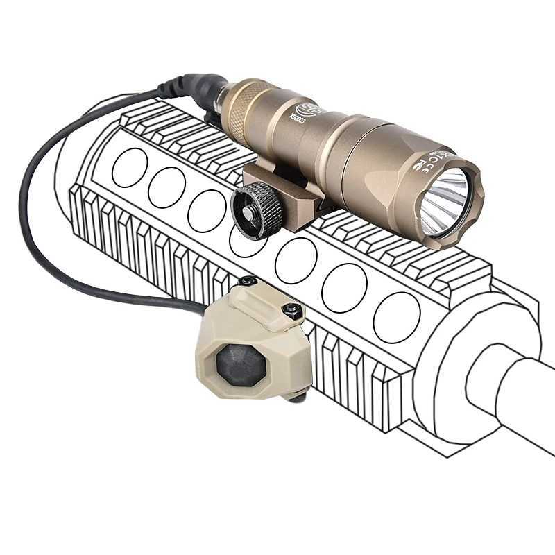 Tactical Airsoft M300 M600 Surir Flashlight AXON Dual Function Red Prure Switch WADSN M600 Hunting Rif Scout LightXJ250718