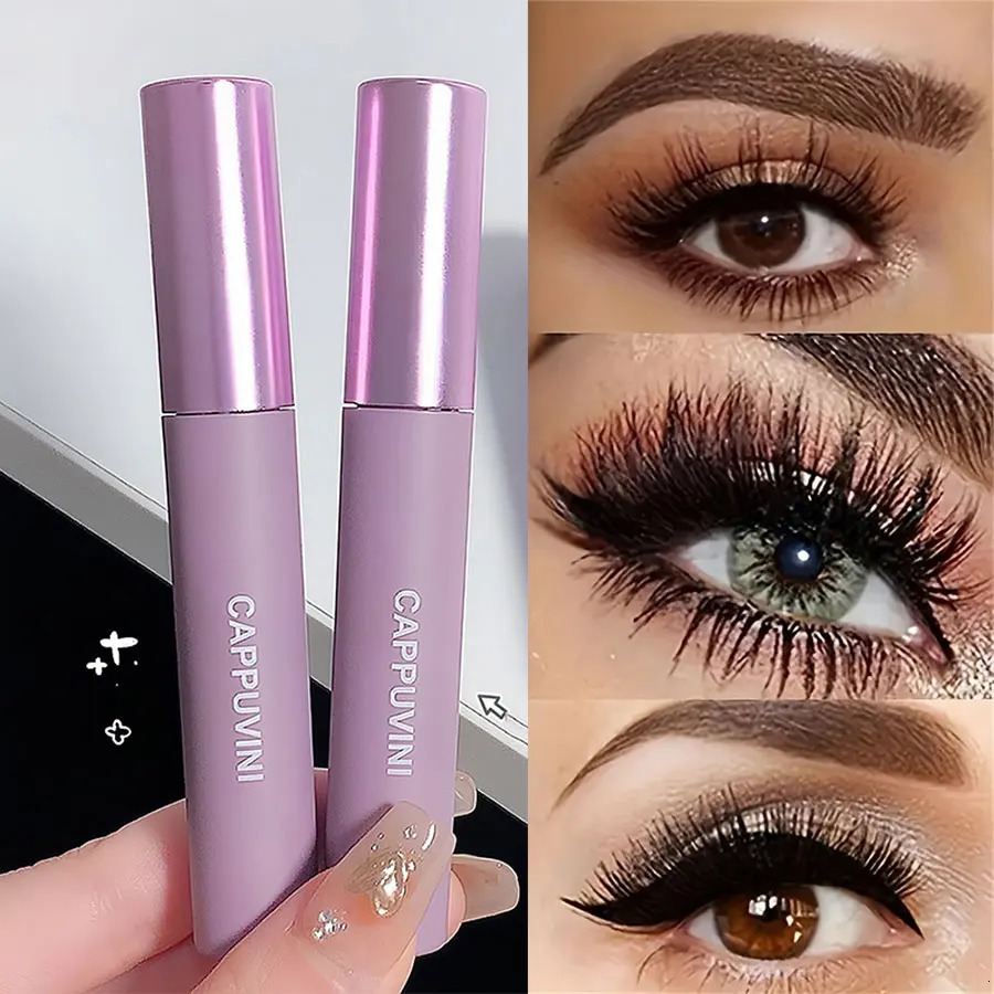 Black Brown Mascara Purple Tube Mascara Waterproof Smudge Proof Dense Curling Slender Long-lasting Eyelash Primer Contains Plant 250717