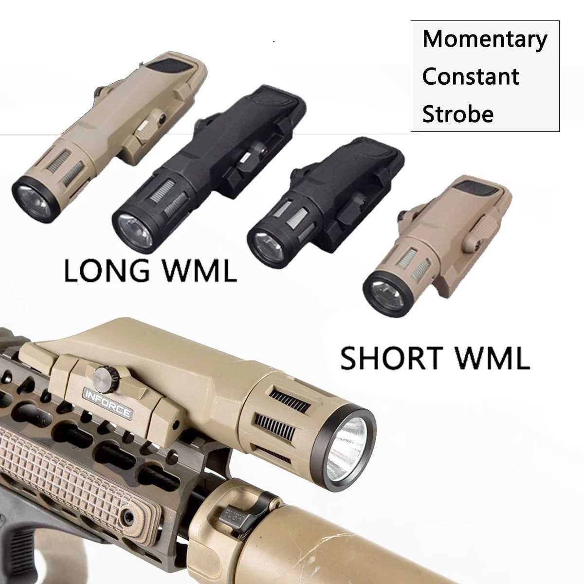Tactical INFORCE WML GEN Long Short D Flashlight Airsoft Hunting Weapons Light 20mm Rail Scout Rif AR15 AK47 Accessories XJ250718