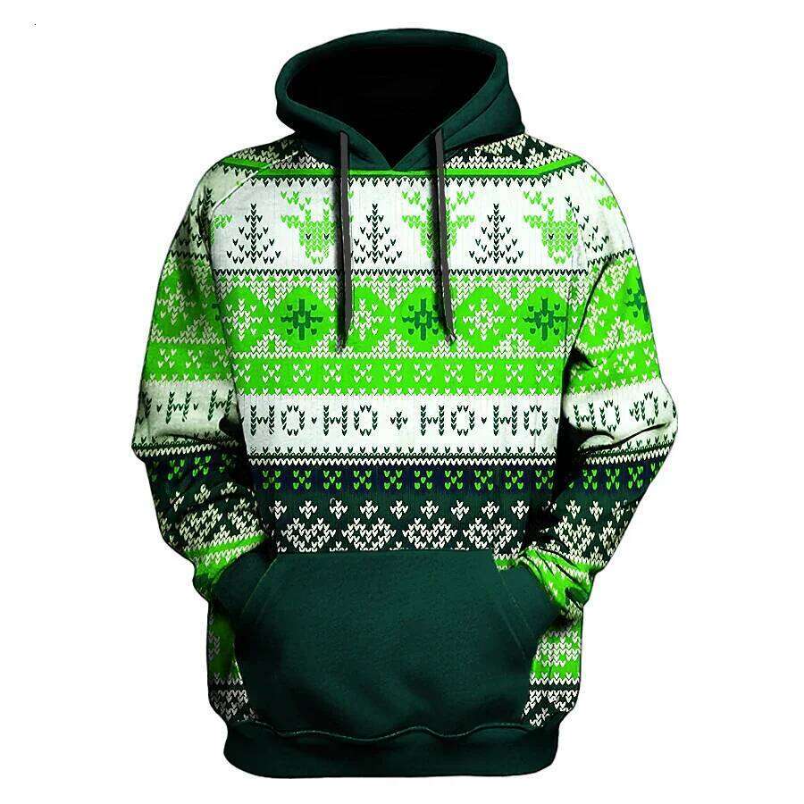 2024 Classic Fashion Christmas Hoodie 3D Printed Pattern Sportswear Casual Street Retro Haruku Men's Clothing Tops